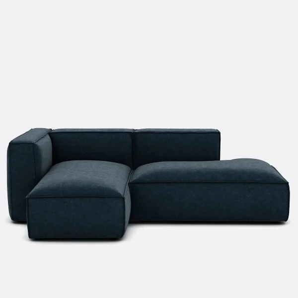Ecksofa Links Mit Strukturiertem Velours, Seven