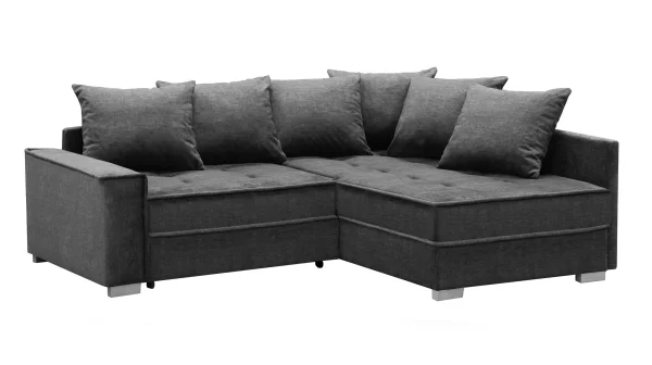 Ecksofa mit Schlaffunktion grau Bettkasten 230 cm - EXPRESS