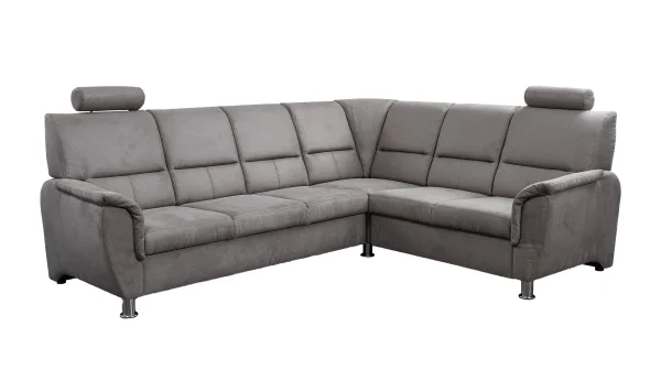 Ecksofa mit Schlaffunktion grau Bettkasten 270 cm - NEVADA