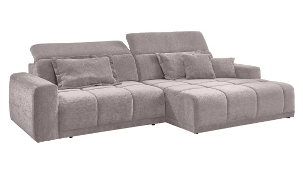 Ecksofa rosa - 288 x 176 cm - Sitztiefenverstellung - OT rechts - BROOK