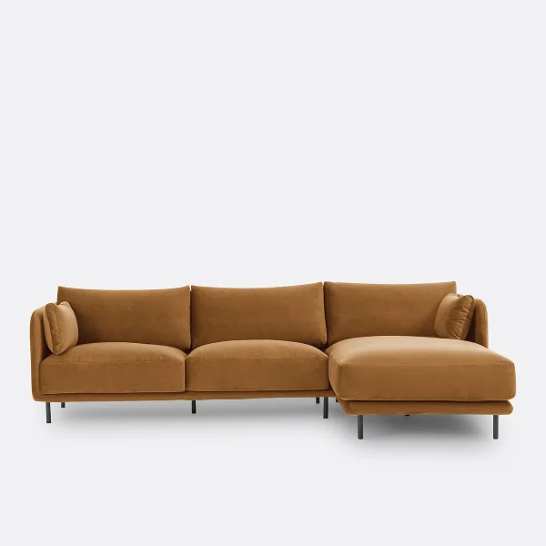 Ecksofa Victor Mit Ecke Rechts, Samt