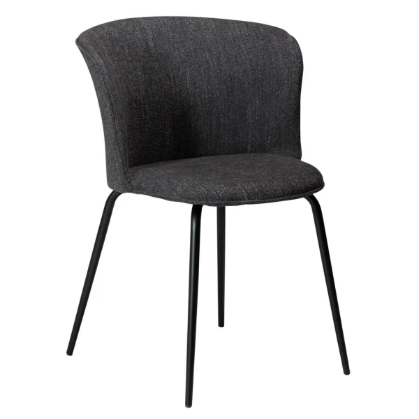 Eden Esszimmerstuhl Bouclé schwarz.