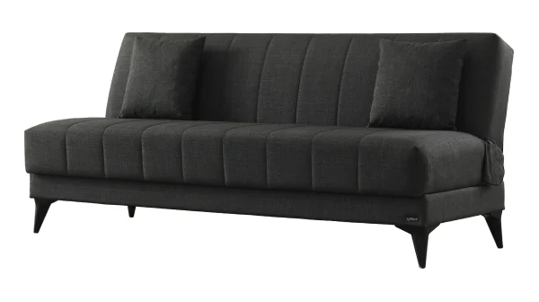Einzelsofa 3-Sitzer grau Schlaffunktion Bettkasten 192 cm - ACTION