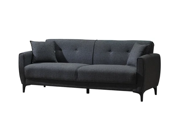 Einzelsofa anthrazit Schlaffunktion ausziehbar 3-Sitzer 208 cm - SAHIN