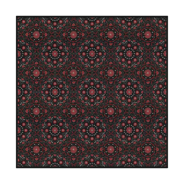 Ekelund Linneväveri Bettys jul Tischdecke 145x145 cm Rot-Schwarz