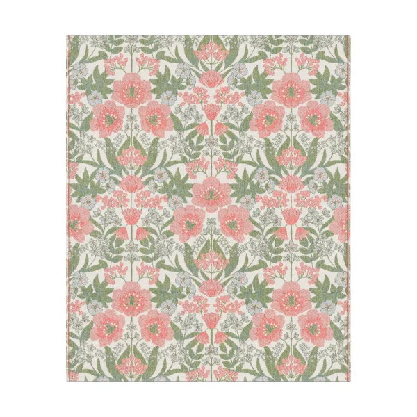 Ekelund Linneväveri Bettys tulpaner Decke 140x170 cm Rosa-Grün