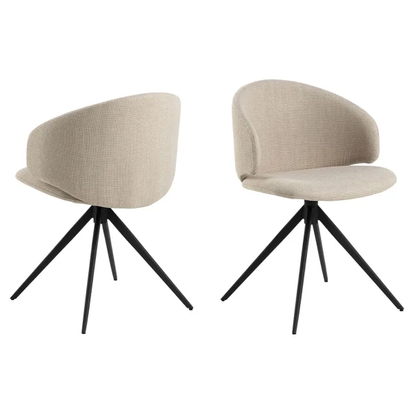 Ella Esszimmerstuhl Drehfunktion beige.