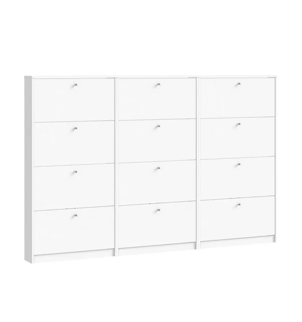 Escape Schuhschrank mit 12 Klappen Breite 225 cm, Höhe 148 cm weiss