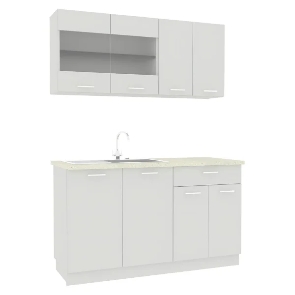 Esilo Küchenmöbel Set , Modulküche 140 cm weiß.