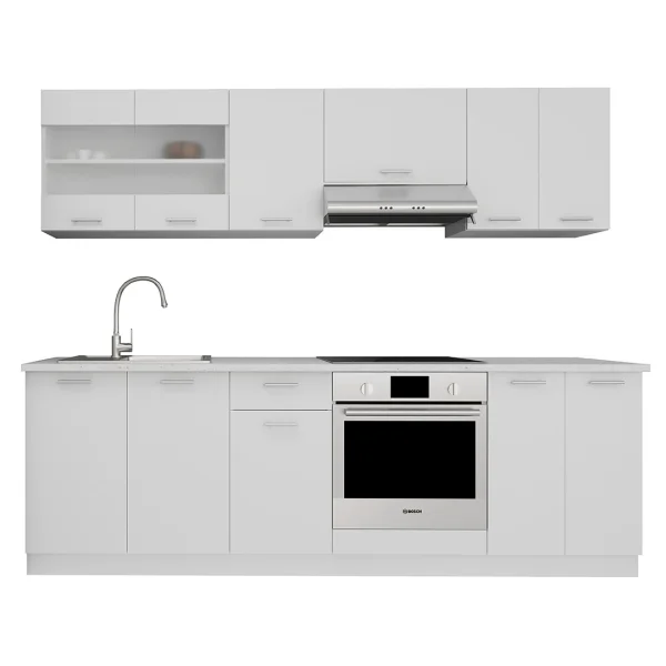 Esilo Küchenmöbel Set , Modulküche 240 cm weiß.