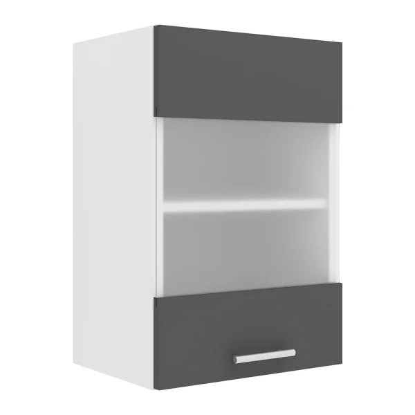 Esilo Küchenoberschrank 40 cm 1 Glastür weiß, grau.