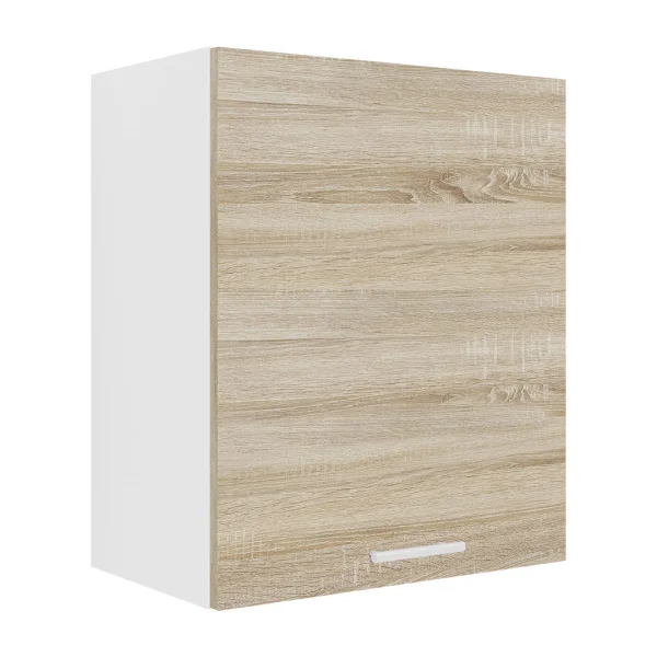 Esilo Küchenoberschrank 50 cm 1 Tür weiß, Eiche Dekor.