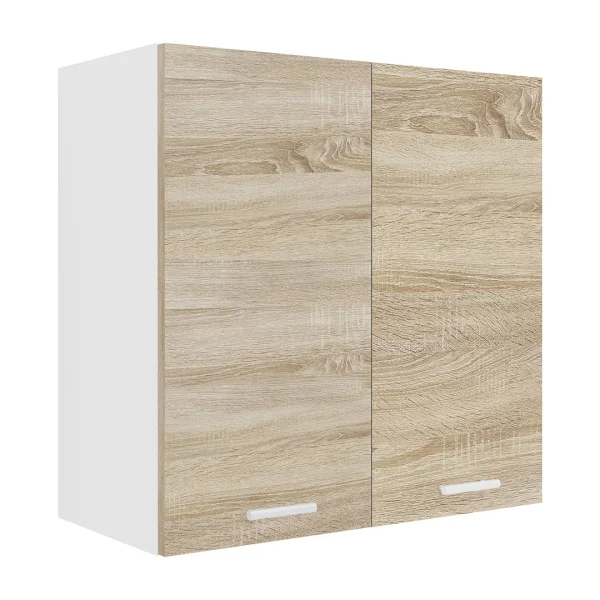Esilo Küchenoberschrank 60 cm 2 Türen weiß, Eiche Dekor.