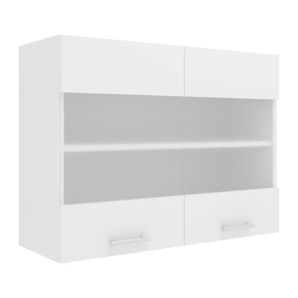 Esilo Küchenoberschrank 80 cm 2 Glastüren weiß.