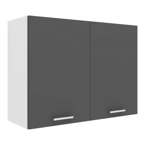 Esilo Küchenoberschrank 80 cm 2 Türen weiß, grau.