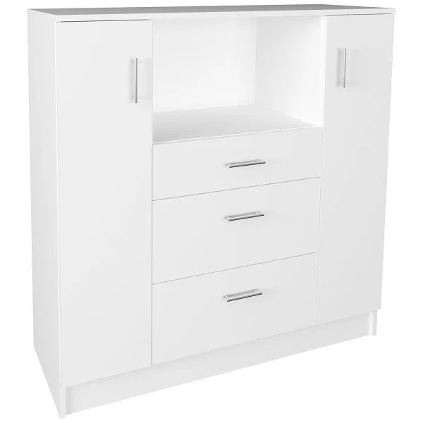 Esilo Küchenregale Schrank 2 Türen, 2 Schubladen, 1 Ablage weiß.