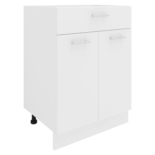 Esilo Küchenunterschrank 60 cm 2 Türen, 1 Schublade weiß.
