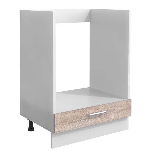 Esilo Küchenunterschrank 60 cm für Ofen 1 Tür weiß, Eiche Dekor.