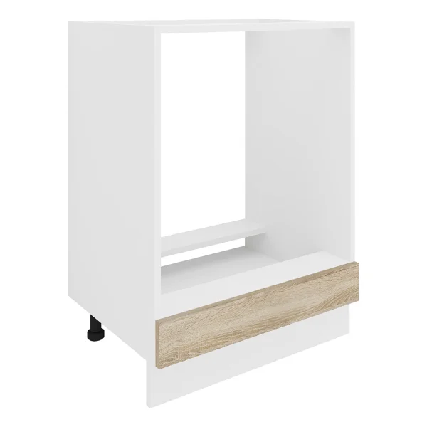Esilo Küchenunterschrank 60 cm für Ofen weiß, Eiche Dekor.