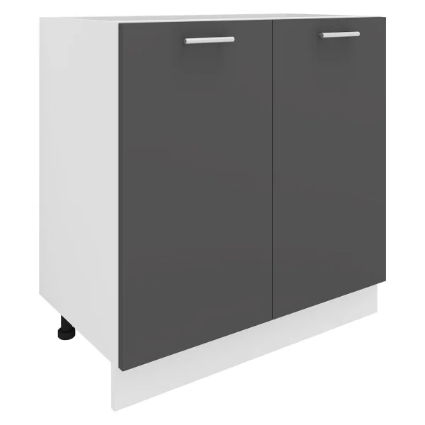 Esilo Küchenunterschrank 80 cm 2 Türen weiß, grau.