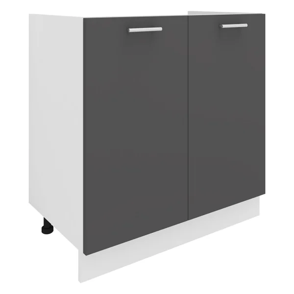 Esilo Küchenunterschrank 80 cm für Spüle weiß, grau.