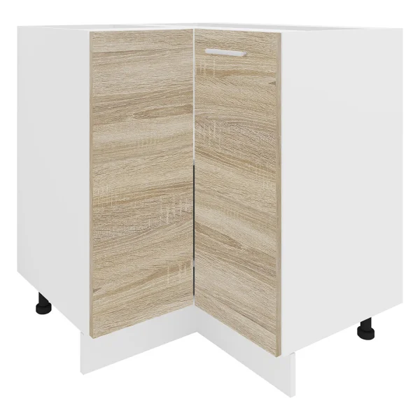 Esilo Küchenunterschrank , Eckschrank weiß, Eiche Dekor.