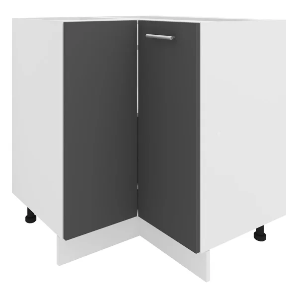 Esilo Küchenunterschrank , Eckschrank weiß, grau.