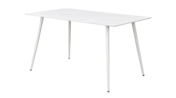 Esstisch 140 x 80 cm weiß Marmoroptik - AMELIE