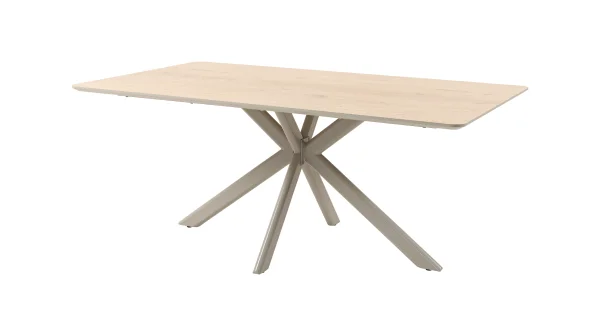 Esstisch 180 x 100 cm Eiche natur Metallgestell - LIVIA