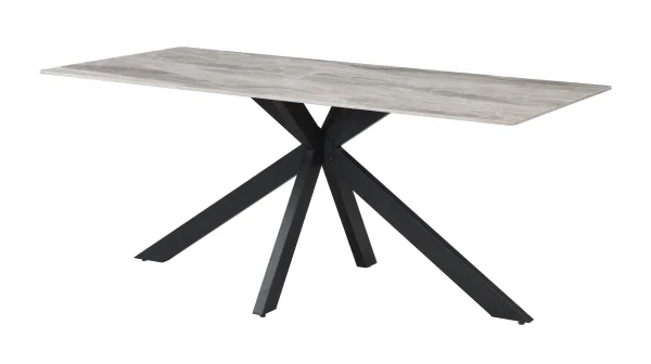 Esstisch 180 x 90 cm grau Marmoroptik - BRISTOL