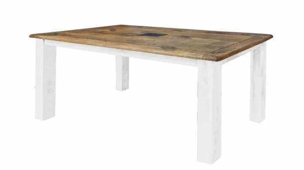 Esstisch 180 x 90 cm Massivholz Mango weiß - EMANUEL
