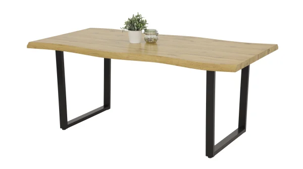 Esstisch Baumkantentisch Optik 200 x 100 cm Wildeiche - KEIKO