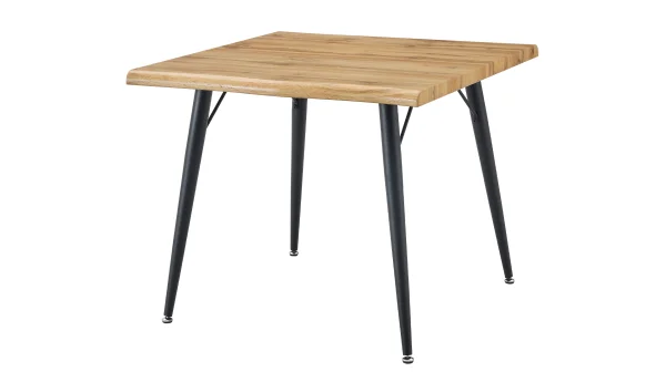 Esstisch Baumkantentisch Optik 90 x 90 cm Wildeiche - TAILIN