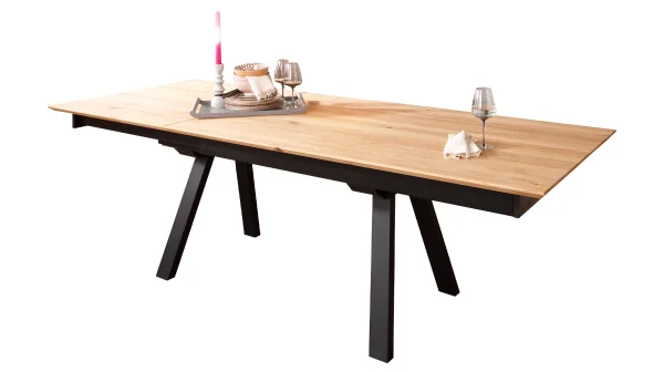 Esstisch Massivholztisch 180 cm ausziehbar Wildeiche - HEDDA