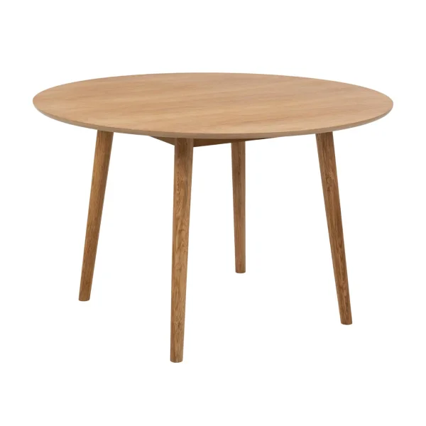 Esstisch Naya Ø 120 cm massivholz Eiche und Eichenfurnier geölt.