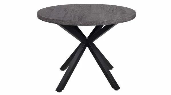 Esstisch rund 100 cm Akazie grau - schwarz - DAMIRA
