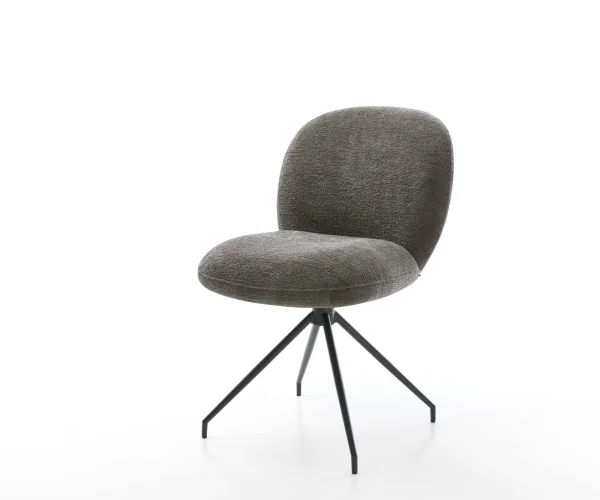 Esszimmerstuhl Nube-Flex Bouclé Soft Schlamm Kreuzgestell konisch Schwarz Taschenfederkern