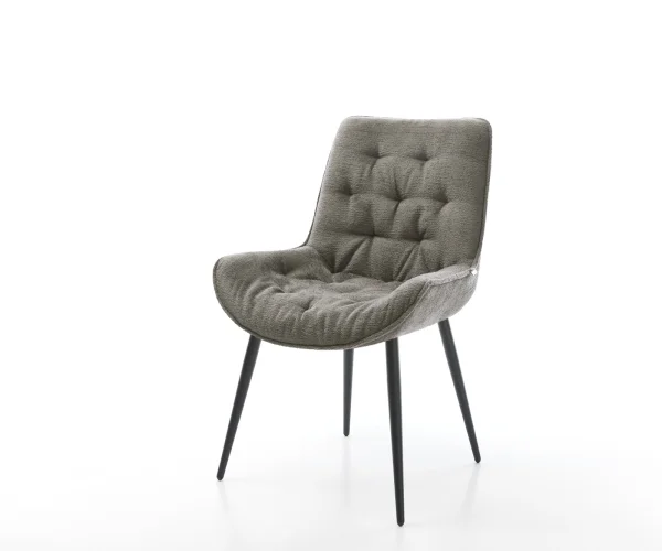 Esszimmerstuhl Taimi-Flex Bouclé Soft Schlamm 4-Fuß konisch Schwarz