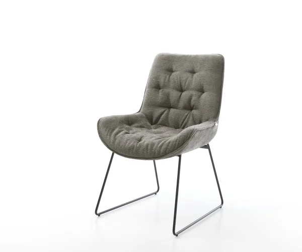 Esszimmerstuhl Taimi-Flex Bouclé Soft Schlamm Kufengestell Schwarz