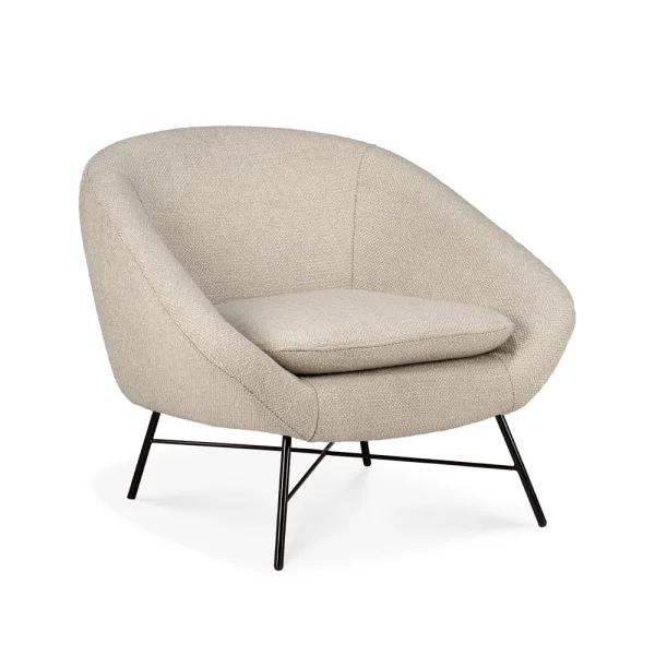 Ethnicraft Barrow Loungesofa Off white-Schwarz Metall