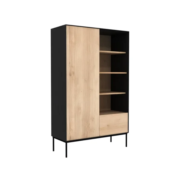 Ethnicraft Blackbird Schrank Schwarz-Eiche-Schwarze Metallbeine