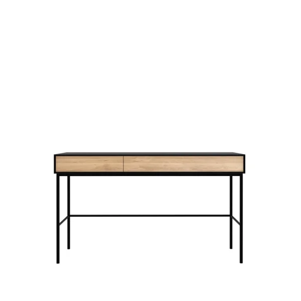 Ethnicraft Blackbird Schreibtisch Schwarze Eiche 2-teilig-Schwarzes Gestell
