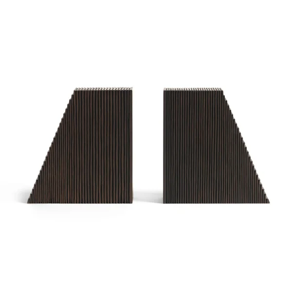 Ethnicraft Grooves Buchstütze 2er Pack Mahogany dark brown