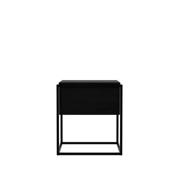 Ethnicraft Monolit Nachttisch Schwarze Eiche 1 Schublade-Schwarzes Metall