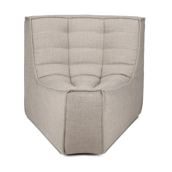 Ethnicraft N701 Eckmodul abgerundet 45° Stoff Ecru beige