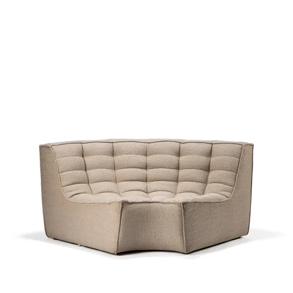 Ethnicraft N701 Eckmodul abgerundet 90° Stoff beige