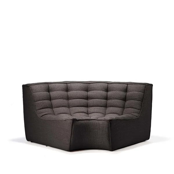Ethnicraft N701 Eckmodul abgerundet 90° Stoff dark grey