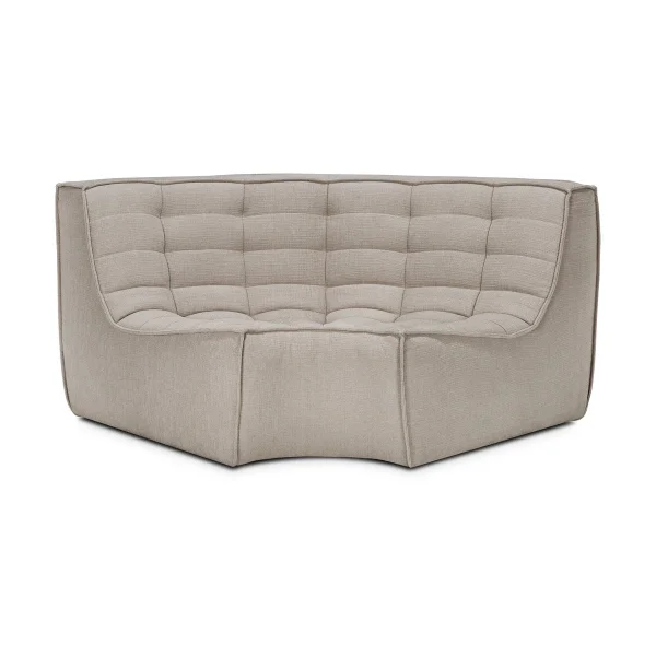 Ethnicraft N701 Eckmodul abgerundet 90° Stoff Ecru beige