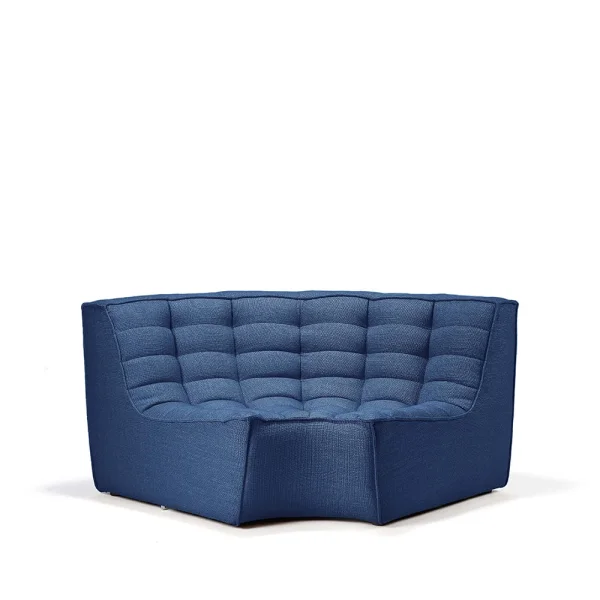 Ethnicraft N701 Eckmodul abgerundet 90° Tuch blue