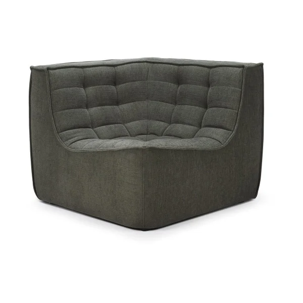 Ethnicraft N701 Eckmodul gerade Moss Eco fabric